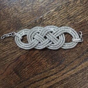Silver knot bead bracelet